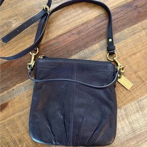 Authentic Coach Dark Purple Leather Crossbody bag